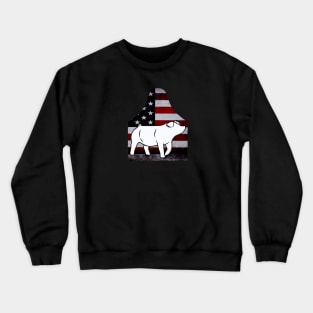 American Flag Ear Tag - Pig - NOT FOR RESALE WITHOUT PERMISSION Crewneck Sweatshirt